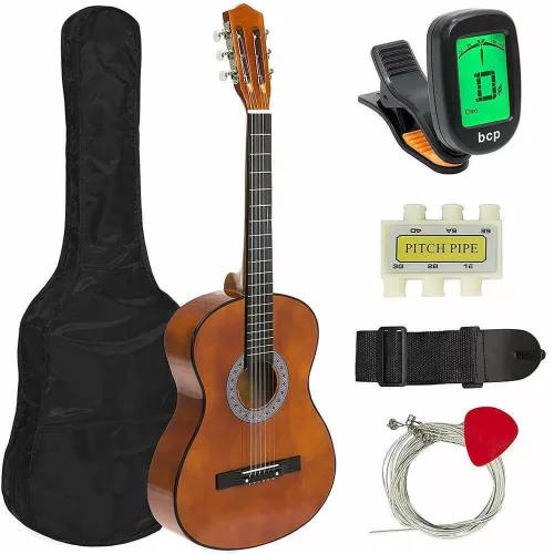 Timeless Hobby Akusztikus gitár szett kezdőknek, ajándék hangolóval, 2 színben-barna (HOP1000982-2)
