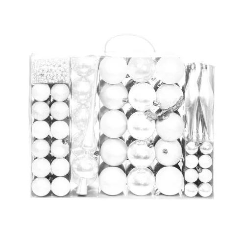 Timeless Christmas 112 részes karácsonyfadísz, több színben-fehér (HOP1001123-5)