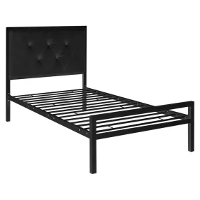   Timeless Home Hanna fém ágykeret ajándék ágyráccsal, több méretben és színben-Fekete 90x200 cm-es-fekete (HOP1001136-1)