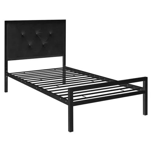 Timeless Home Hanna fém ágykeret ajándék ágyráccsal, több méretben és színben-Fekete 160x200 cm-es-fekete (HOP1001138-1)