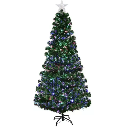 Timeless Christmas Műfenyő száloptikával színes LED-del több típusban-210 cm-es (HOP1001386-4)