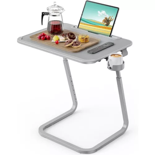 Timeless Tools Állítható magasságú reggelizőasztal tablettartóval, szürke (HOP1001661-1)