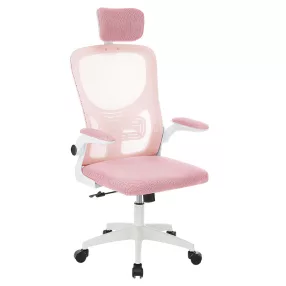   Timeless Office Ergonomikus irodai szék deréktámasszal, fejtámlával, rózsaszín (HOP1001787-4)