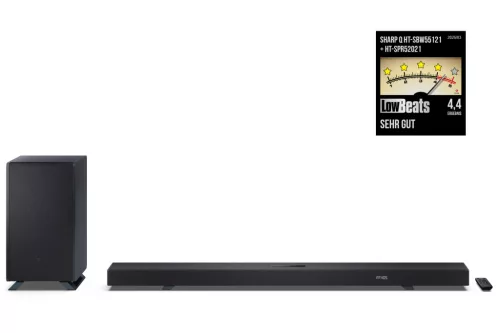 SHARP Q HT-SBW55121(BK) 5.1.2 Dolby Atmos / DTS:X hangprojektor vezeték nélküli mélynyomóval fekete