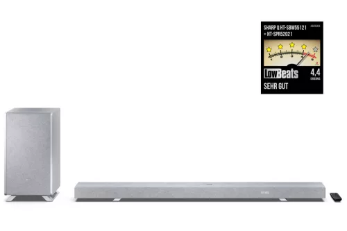 SHARP Q HT-SBW55121(SL) 5.1.2 Dolby Atmos / DTS:X hangprojektor vezeték nélküli mélynyomóval ezüst