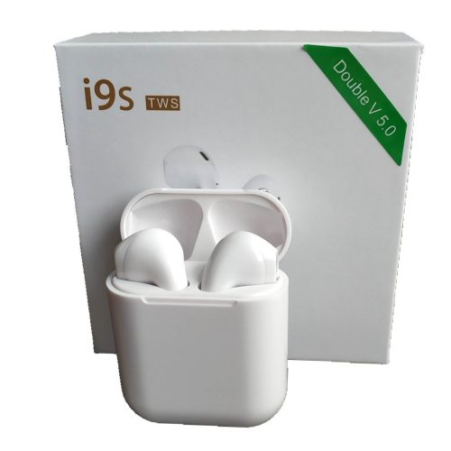 I9S Stereo vezeték nélküli bluetooth fülhallgató töltőtokkal, iPhone, Android (fehér)