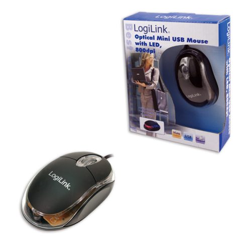 Logilink Mini USB-s Optikai Egér leddel, 800dpi
