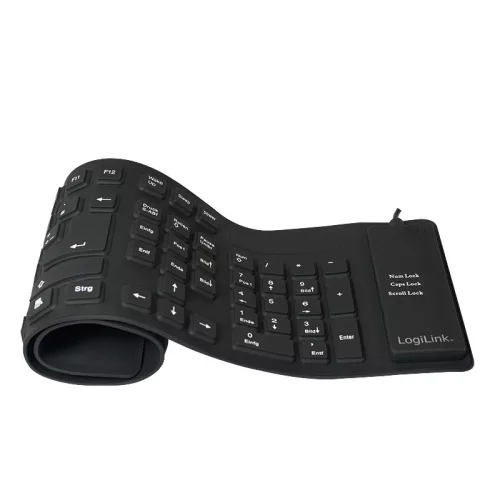 LogiLink ID-0019A rugalmas, vízálló billentyűzet fekete (ID0019A)