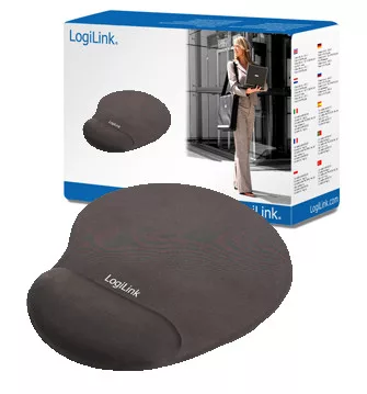 LogiLink Egérpad, géles csuklótámasszal, fekete (ID0027)