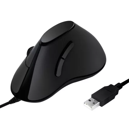 LogiLink Ergonomikus függőleges egér, USB, 100 dpi, fekete (ID0158)
