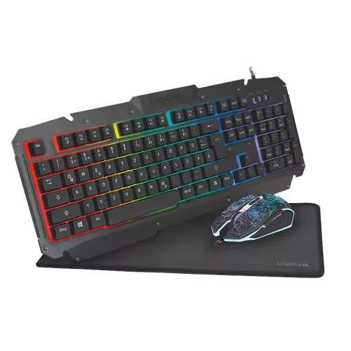 Logilink Gaming szett, billentyűzet, egér és egérpad (ID0185)