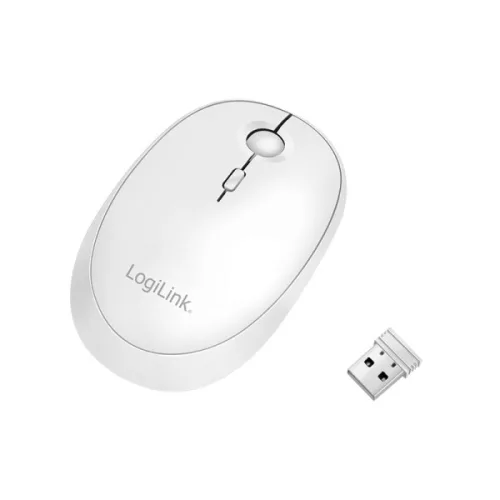 Logilink Vezeték nélküli és Bluetooth kettős egér, 2,4 GHz, 800/1200/1600 dpi, fehér (ID0205)