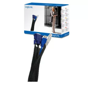 LogiLink Flexibilis kábel burkolat, fekete (KAB0006)