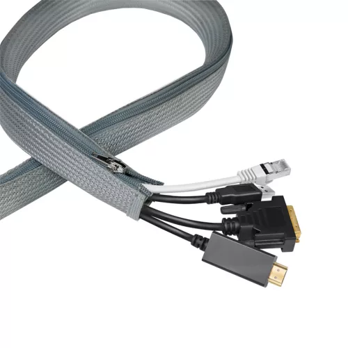 Logilink Kábelhüvely cipzárral, poliészter, O 30 mm, szürke, 2 m (KAB0072)