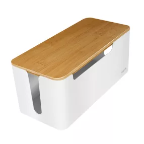   Logilink Kábeldoboz, 320x140x130 mm, fehér, bambusz tetővel (KAB0075)