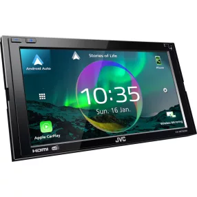   JVC KW-M875DBW 2 DIN autós multimédia 6,8″ érintőképernyővel, 4 kamera bemenettel, DAB+/FM, WiFi-s Apple CarPlay és Android Auto támogatással