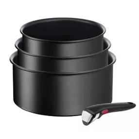   TEFAL L3979202 Ingenio Eco-Resist 4 db-os edény szett, fekete