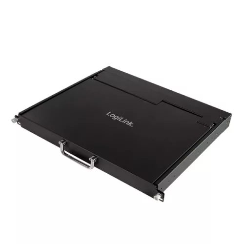 Logilink KVM-konzol 17"-es képernyővel, VGA, USB-A, PS/2, alacsony beépítési mélység, QWERTY (LC0004US)