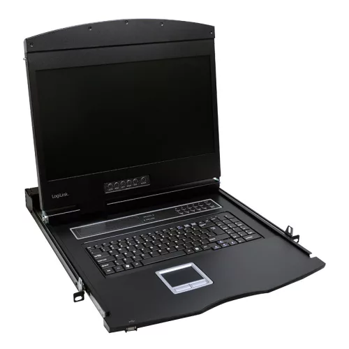 Logilink KVM-konzol 19"-es képernyővel, VGA, USB-A, PS/2, QWERTZ (LC902GE)