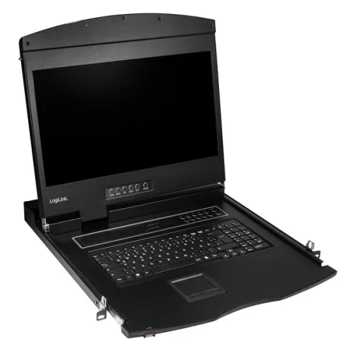 Logilink KVM-konzol 19"-es képernyővel, HDMI, Full HD, USB-A, PS/2, QWERTY (LC903US)