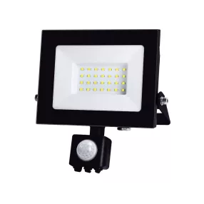   Well LED reflektor mozgásérzékelővel 30W 2510lm 4000K hideg fekete, LEDFN-GLEAMER30BKPIR-25-WL