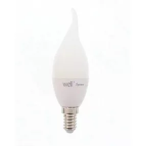   Wel LEDLW-C376E14/FL-06-WL LED gyertya E14 6W 230V meleg fény 3000K 550lm