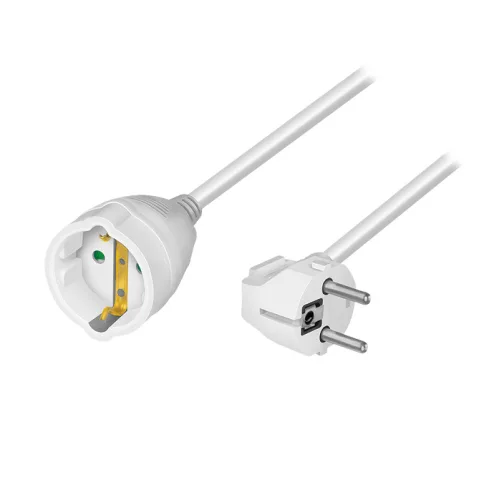 Logilink Tápkábel hosszabbító, CEE7/7 (90 ) - CEE 7/3, fehér, 2 m