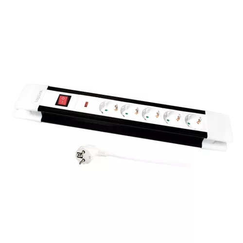 Logilink hosszabbító, 5 kimenet, fehér,  gyermek- és túlterhelés-védelem (LPS211)