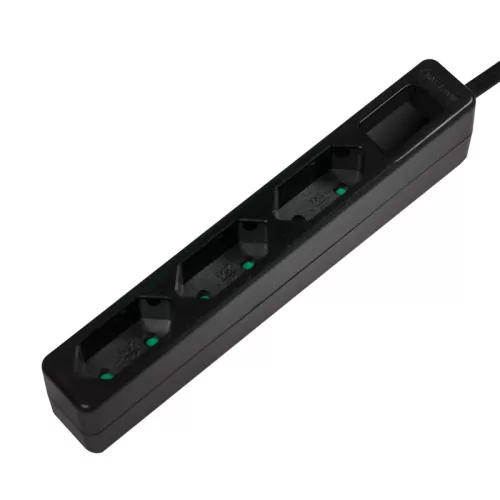 Logilink Aljzat 3-as, 3x CEE 7/16, vékony, 1,5 m, fekete (LPS229B)