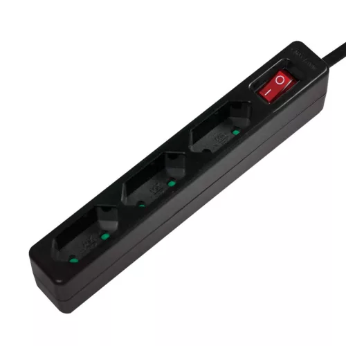 Logilink Aljzat 3-as + kapcsoló, 3x CEE 7/16, 1,5 m, fekete (LPS230B)