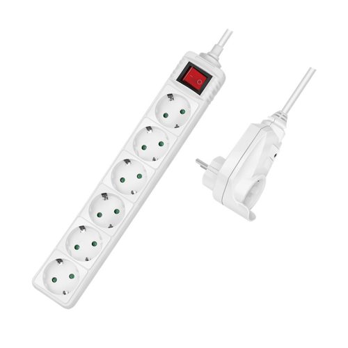Logilink Aljzat 7-es + kapcsoló, 6x CEE 7/3 + 1 átmenő csatlakozó, 2 m