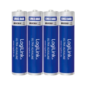   Logilink Ultra Power AAA alkáli elemek, Micro, 1,5V, 4 db (LR03B4)