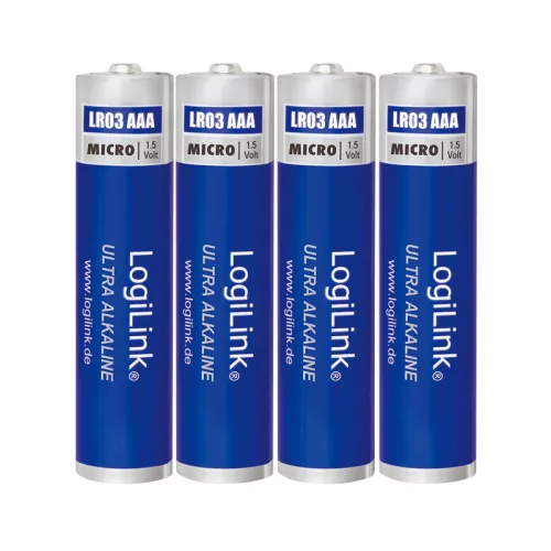 Logilink Ultra Power AAA alkáli elemek, Micro, 1,5V, 4 db (LR03B4)