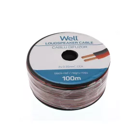   Well LSP-CCA0.35BR-100-WL Hangszóró kábel fekete / piros 2x0,35mm²