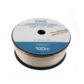   Well LSP-CCA1.50TT-100-WL Hangszóró kábel átlátszó 2x1,5mm²