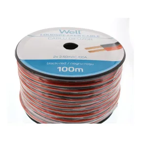   Well LSP-CCA2.50BR-100-WL Hangszóró kábel fekete / piros 2x2,5mm²