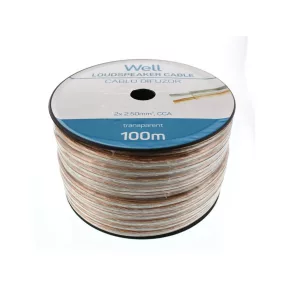   Well LSP-CCA2.50TT-100-WL Hangszóró kábel átlátszó 2x2,5mm²