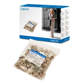   LogiLink CAT-5 8P8C Moduláris csatlakozó, árnyékolt, aranyozott, 100db (MP0003)