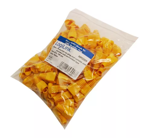 LogiLink Törés gátló 8P8C moduláris csatlakozókhoz 100db, sárga (MP0009)