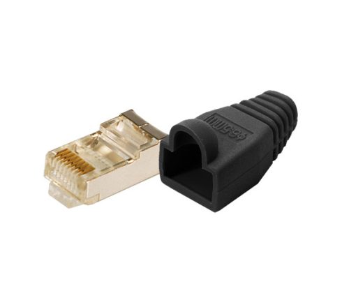 Logilink CAT-5 Moduláris csatlakozó, árnyékolt, törésgátlóval 100db, fekete