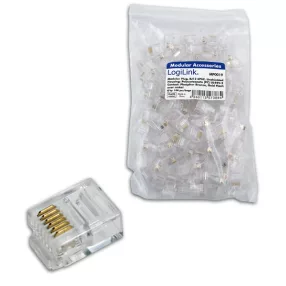   LogiLink RJ12 elemes csatlakozódugasz, árnyékolatlan 100db (MP0019)
