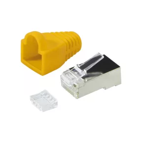   Logilink RJ45 moduláris csatlakozó, Cat.6, árnyékolt, sárga tartó, 100 db (MP0022Y)