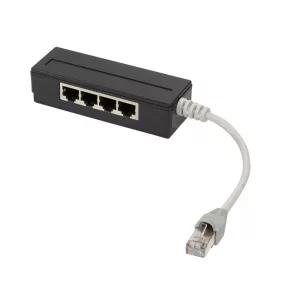   LogiLink Passzív RJ45 elosztó, 4 portos, árnyékolt, 15 cm-es kábellel, fekete (MP0032)