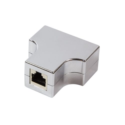Logilink Moduláris T-adapter 1 x RJ45 anya - 2 x RJ45 anya aljzat, fémes (MP0037)