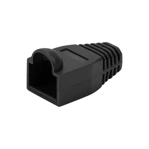 Logilink RJ45 feszültségmentesítő védőburkolat, 8 mm, fekete, 50 db (MP0064)