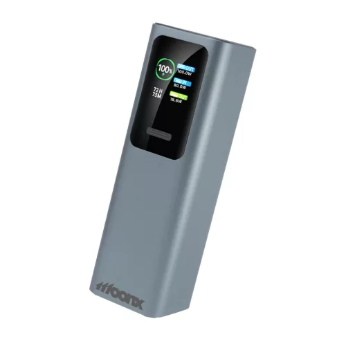 Moonx MP07 PD külső akkumulátor 165W 2xUSB-C + 1xUSB QC3.0, 22.5W, 30000mAh, ezüst