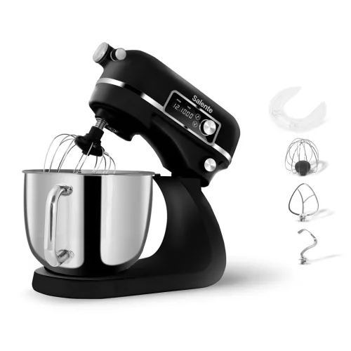 Salente DigiChef2, konyhai robotgép, 6 literes tál, teljesen fém, digitális kijelző, fekete