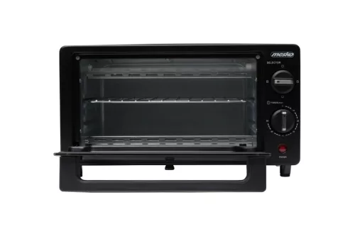 Mesko MS 6013 elektromos sütő, 9 L kapacitás, 1000 W teljesítmény, 3 fűtési mód, időzítő, tálca és grillező állvány, fekete szín