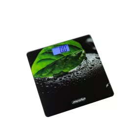   MESKO MS8149 Személymérleg, 100g Mérési Pontossággal, Fekete, Zöld Levéllel