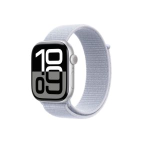   Apple Watch Series 10 GPS 46mm ezüst színű alumíniumtok, fakókék sportpánt (MWWN3)